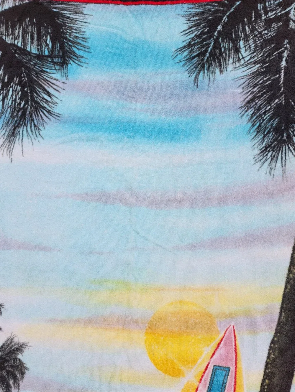 Surfer Beach Towel VTG 80's 90's Palm Tree Sunset Beach Cruiser Bike 54